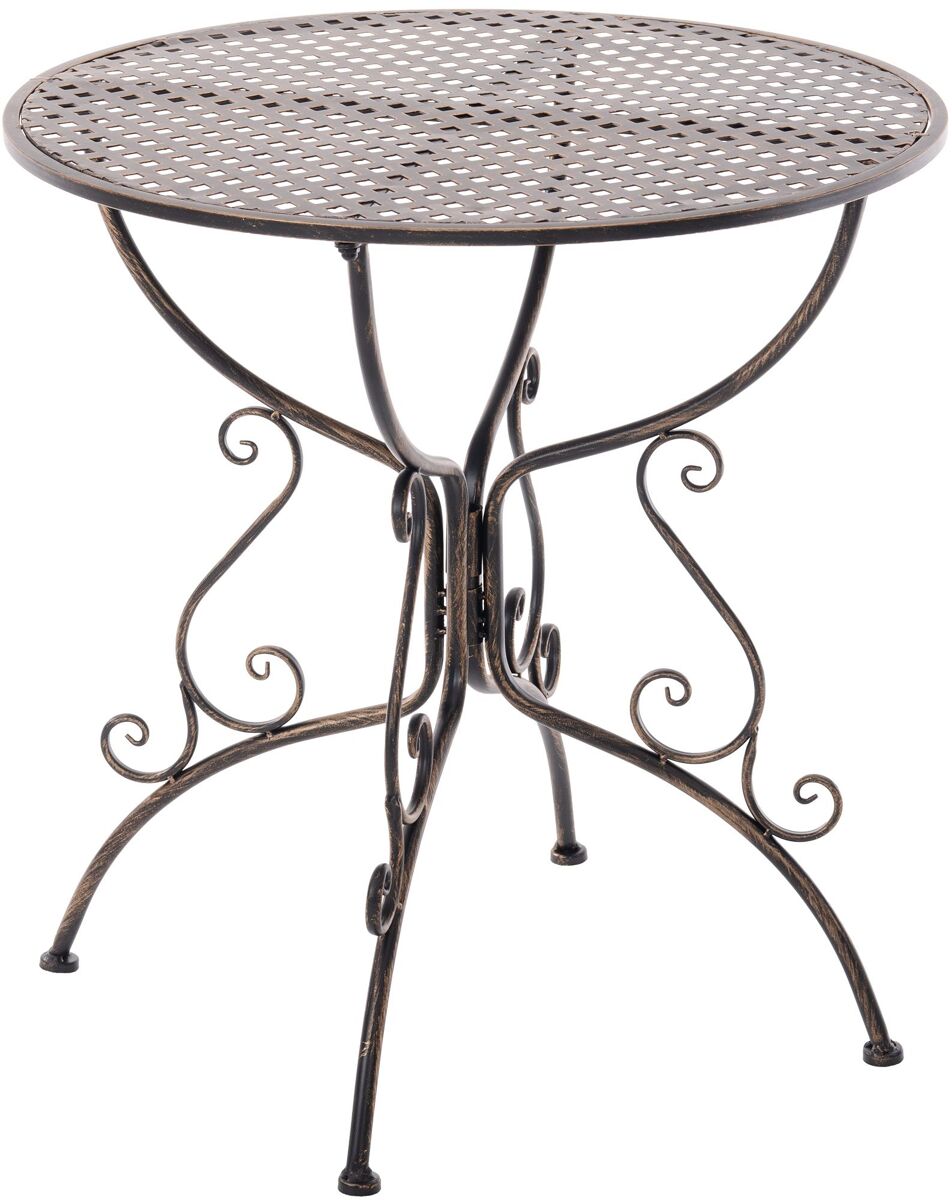 Mesa de jardín amanda elegante y resistente para exteriores ideal para reuniones en el jardín o terraza fácil de limpiar metal bronce ø 70 cm
