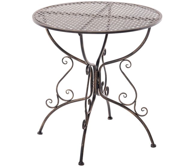 Mesa de jardín amanda elegante y resistente para exteriores ideal para reuniones en el jardín o terraza fácil de limpiar metal bronce ø 70 cm
