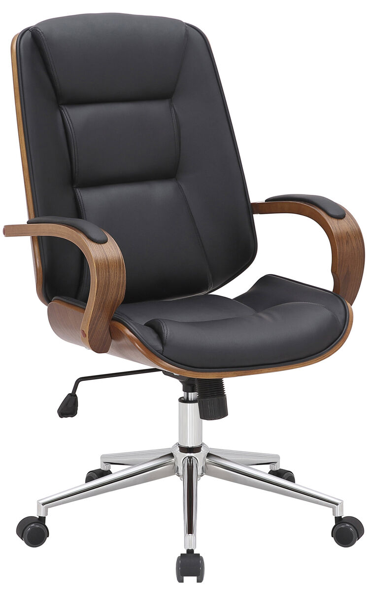 Silla de oficina yankton simil cuero nogal/negro 68x60x102 cm