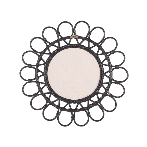 Espelho BABAI 60 cm 60 cm Rattan Preto