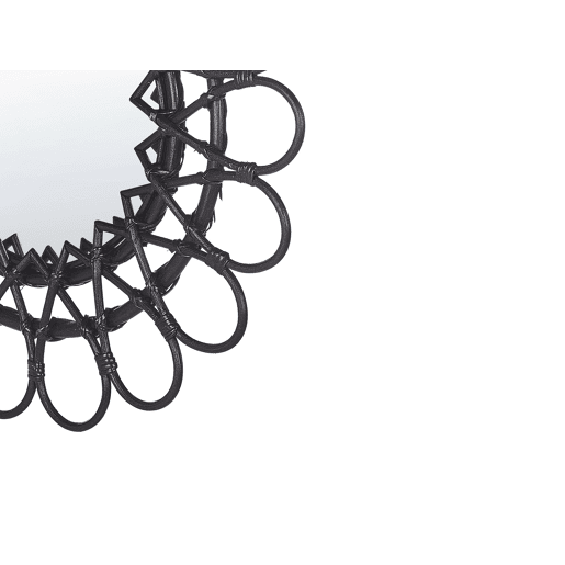 Espelho BABAI 60 cm 60 cm Rattan Preto