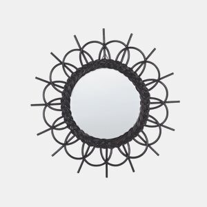 Espelho TELAKIA 60 cm 60 cm Rattan Preto