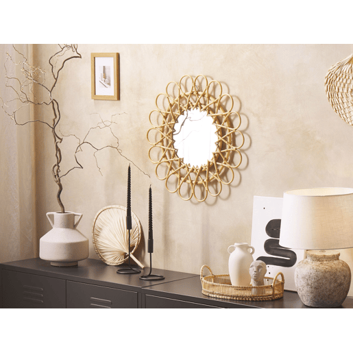 Espelho BABAI 60 cm 60 cm Rattan Natural