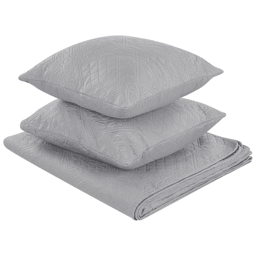 Colcha com almofadas ALAMUT 140 x 210 cm Cinzento