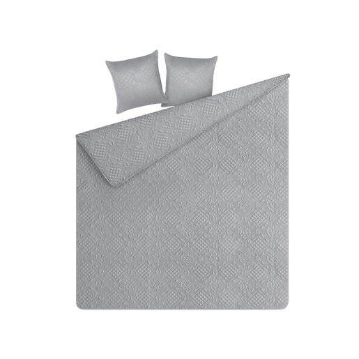 Colcha com almofadas ALAMUT 140 x 210 cm Cinzento
