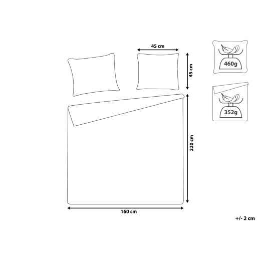 Colcha com almofadas ALAMUT 160 x 220 cm Cinzento