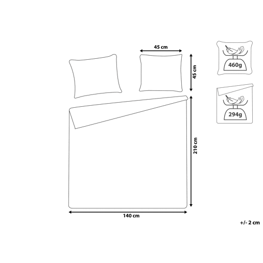 Colcha com almofadas RUDKHAN 140 x 210 cm Creme