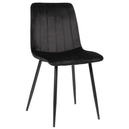 Silla De Comedor Dijon Terciopelo Negro 53X45X88 cm
