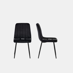 Silla De Comedor Dijon Terciopelo Negro 53X45X88 cm