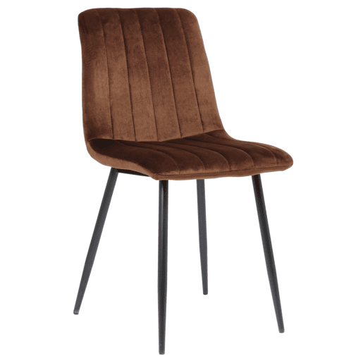 Silla De Comedor Dijon Terciopelo Marrón 53X45X88 cm