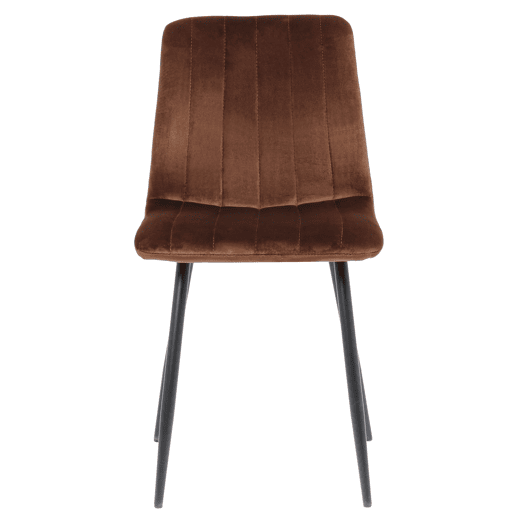 Silla De Comedor Dijon Terciopelo Marrón 53X45X88 cm