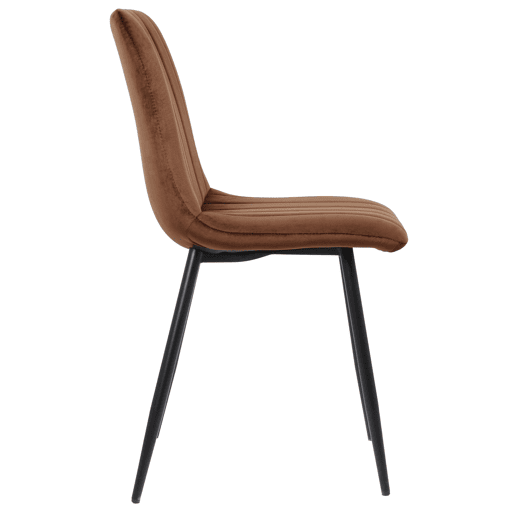 Silla De Comedor Dijon Terciopelo Marrón 53X45X88 cm