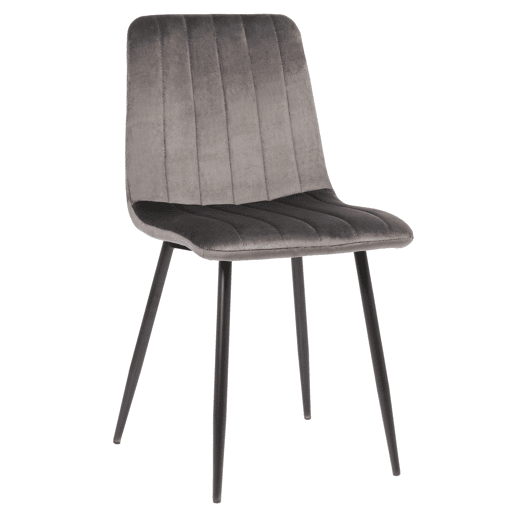 Silla De Comedor Dijon Terciopelo Gris 53X45X88 cm