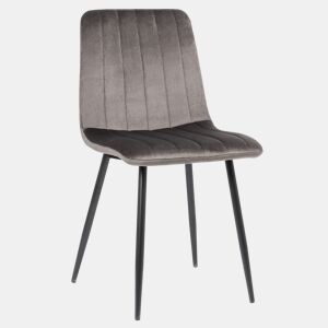 Silla De Comedor Dijon Terciopelo Gris 53X45X88 cm