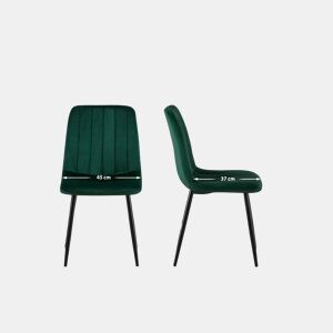Silla De Comedor Dijon Terciopelo Verde 53X45X88 cm