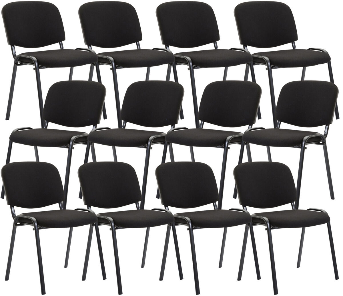 Pack de 12 sillas confidente ken en tela negro 53x53x83 cm