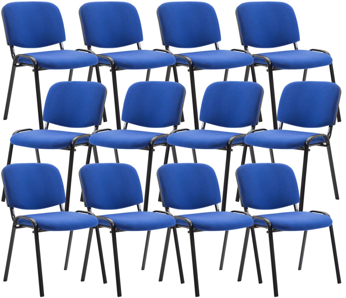 Pack de 12 sillas confidente ken en tela azul 53x53x83 cm