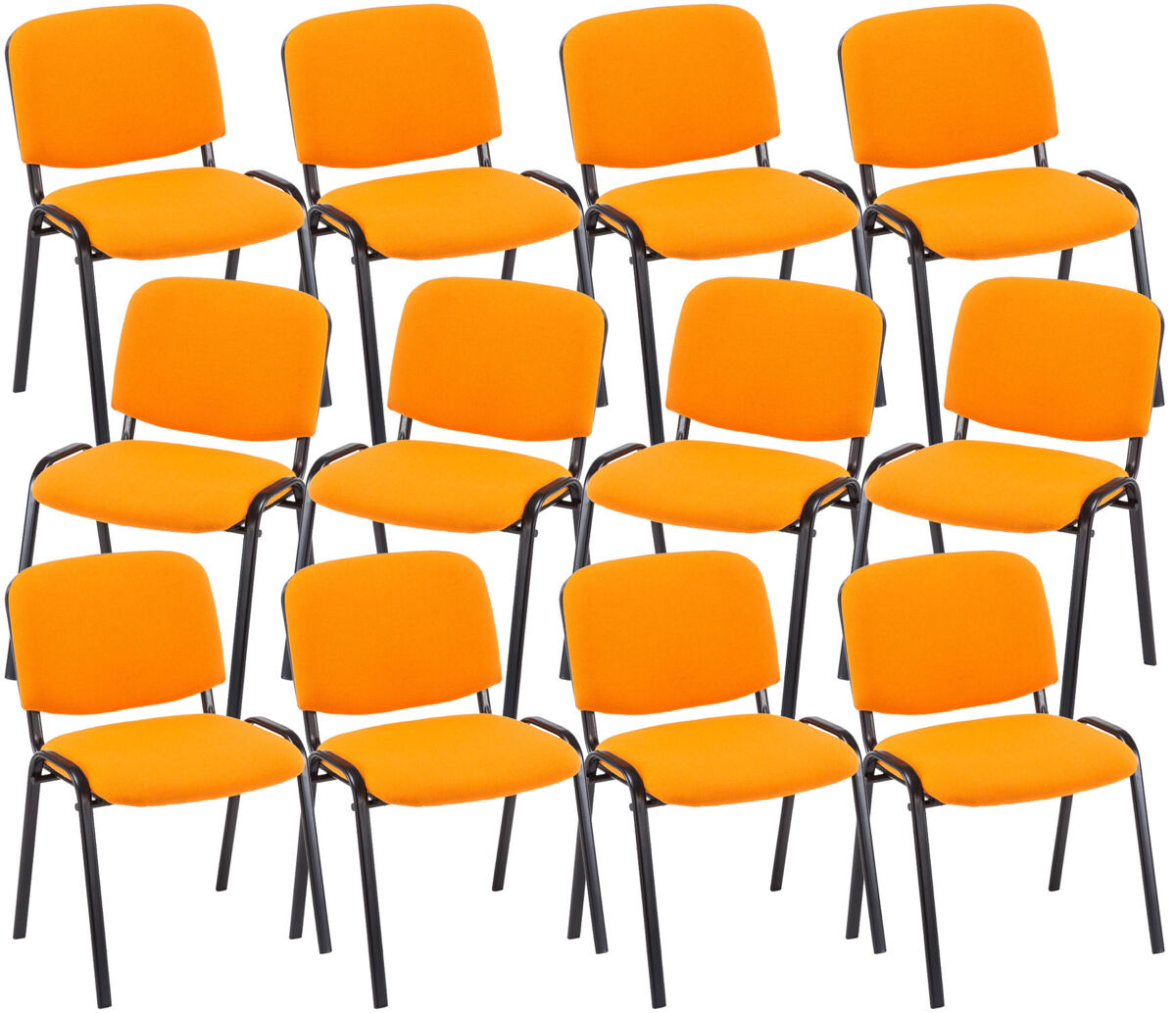 Pack de 12 sillas confidente ken en tela naranja 53x53x83 cm