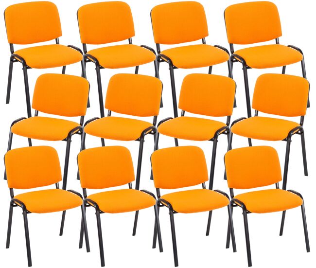 Pack de 12 sillas confidente ken en tela naranja 53x53x83 cm