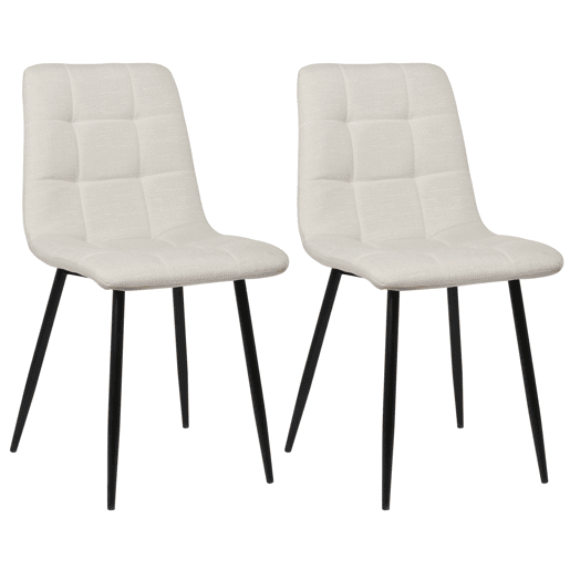Lote de 2 sillas de comedor Tilde Tela Crema 55X45X84 cm