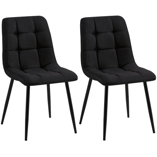Lote de 2 sillas de comedor Tilde Tela Negro 55X45X84 cm