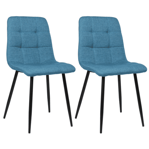 Lote de 2 sillas de comedor Tilde Tela Azul 55X45X84 cm