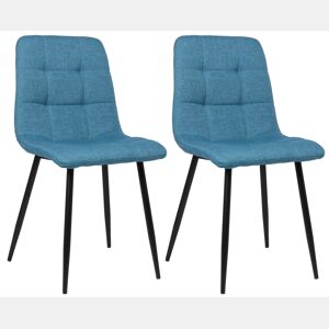 Lote de 2 sillas de comedor Tilde Tela Azul 55X45X84 cm