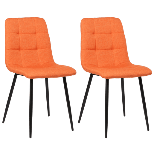 Lote de 2 sillas de comedor Tilde Tela Naranja 55X45X84 cm