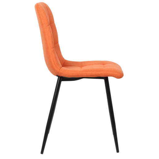 Lote de 2 sillas de comedor Tilde Tela Naranja 55X45X84 cm