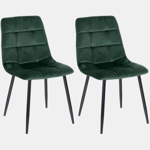 Lote de 2 sillas de comedor Tilde Terciopelo Verde 55X45X84 cm