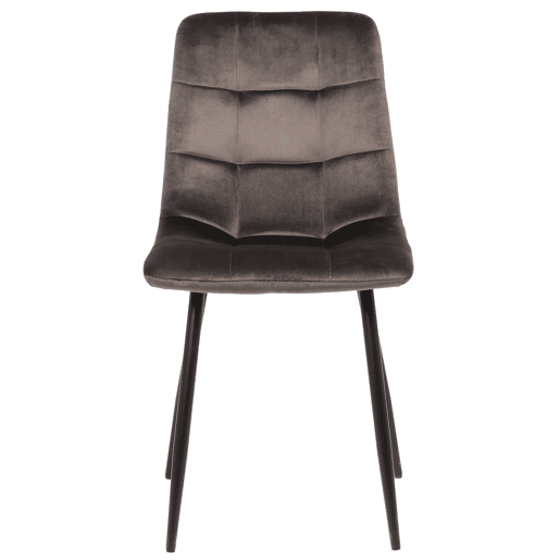 Lote de 2 sillas de comedor Tilde Terciopelo Gris 55X45X84 cm