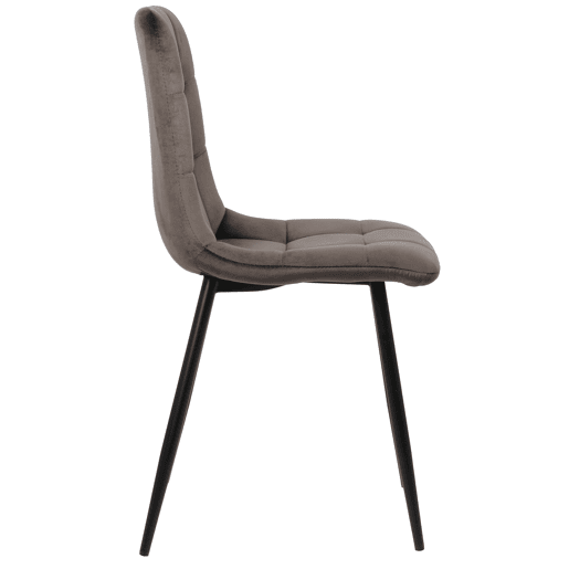 Lote de 2 sillas de comedor Tilde Terciopelo Gris 55X45X84 cm
