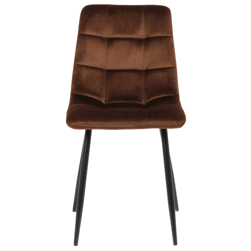 Lote de 2 sillas de comedor Tilde Terciopelo Marrón 55X45X84 cm