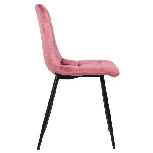 Lote de 2 sillas de comedor Tilde Terciopelo Rosado 55X45X84 cm