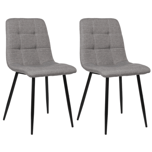 Lote de 2 sillas de comedor Tilde Tela Gris 55X45X84 cm
