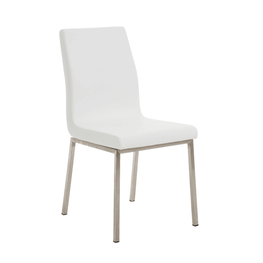 Silla de comedor Colmar Simil cuero Blanco 50X40X88 cm