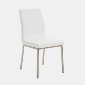 Silla de comedor Colmar Simil cuero Blanco 50X40X88 cm