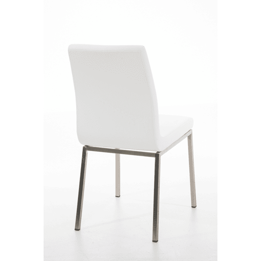 Silla de comedor Colmar Simil cuero Blanco 50X40X88 cm