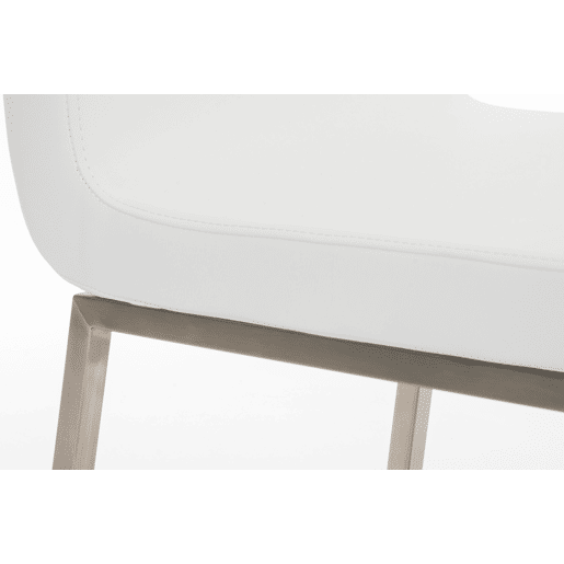 Silla de comedor Colmar Simil cuero Blanco 50X40X88 cm