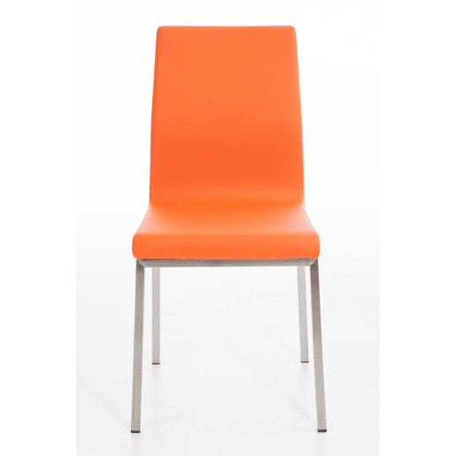 Silla de comedor Colmar Simil cuero Naranja 50X40X88 cm