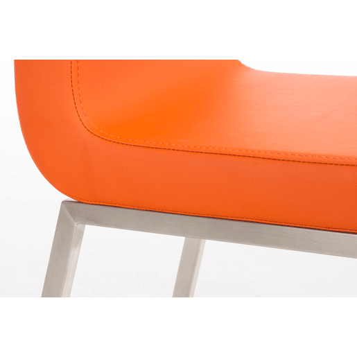 Silla de comedor Colmar Simil cuero Naranja 50X40X88 cm
