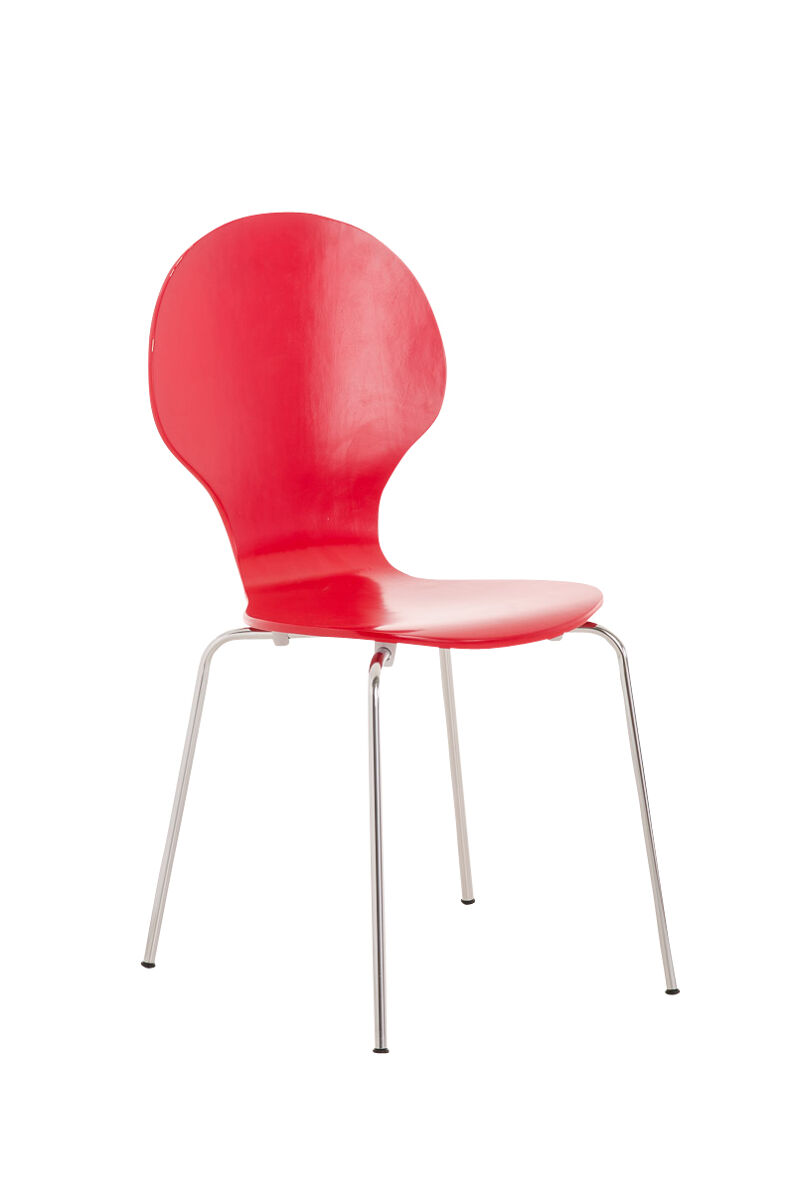 Silla de comedor apilable diego madera rojo 45x43x86 cm