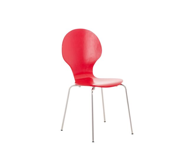 Silla de comedor apilable diego madera rojo 45x43x86 cm
