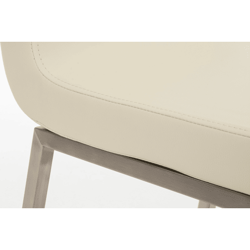 Silla de comedor Colmar Simil cuero Crema 50X40X88 cm
