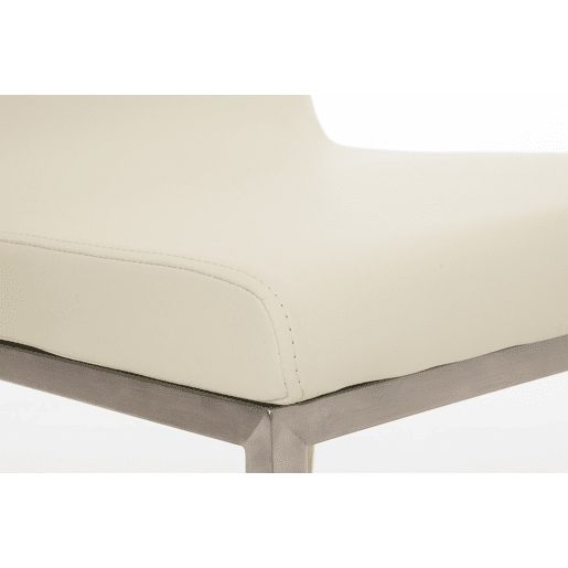 Silla de comedor Colmar Simil cuero Crema 50X40X88 cm
