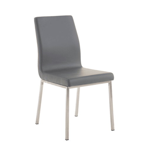 Silla de comedor Colmar Simil cuero Gris 50X40X88 cm
