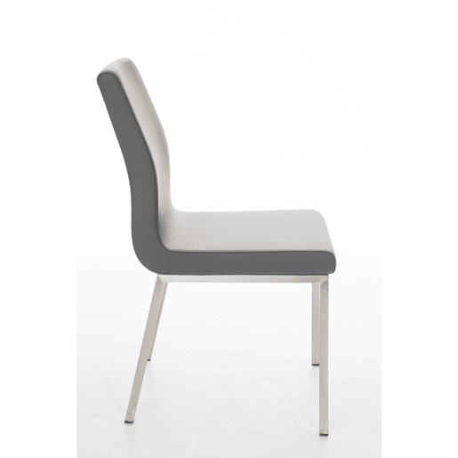 Silla de comedor Colmar Simil cuero Gris 50X40X88 cm