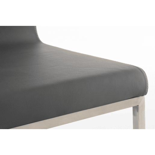 Silla de comedor Colmar Simil cuero Gris 50X40X88 cm