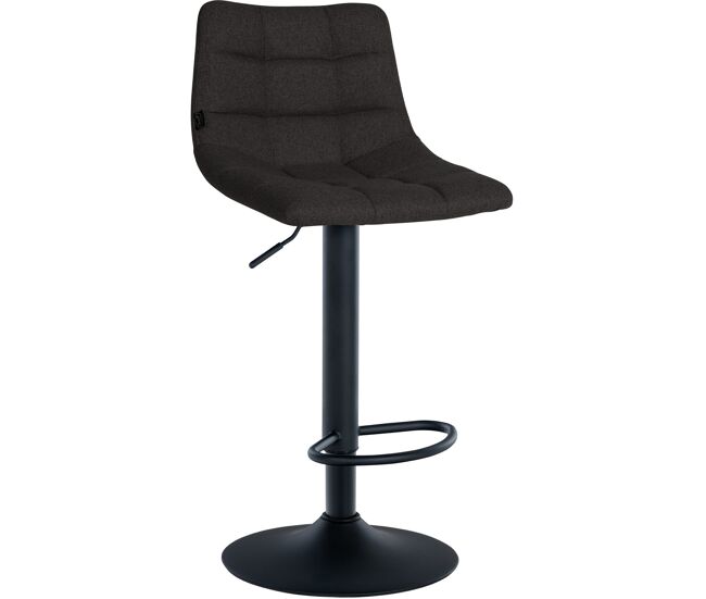 Taburete de bar jerry en tela negro 46.5x43x87 cm
