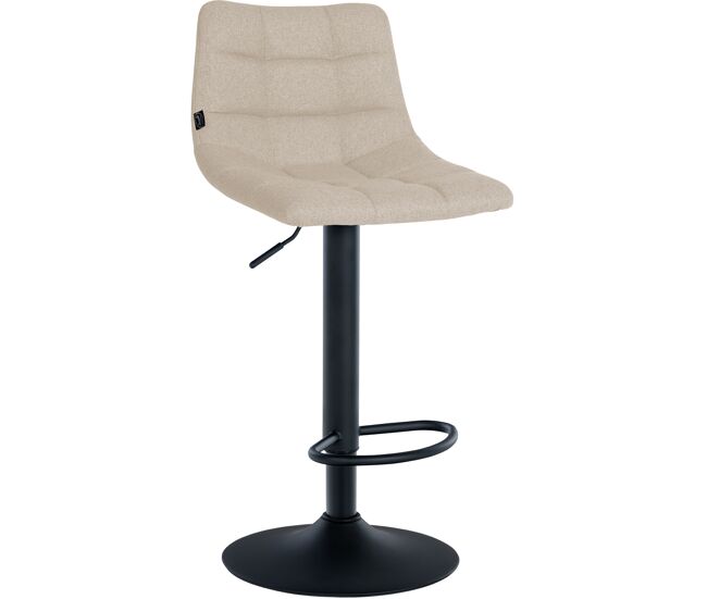 Taburete de bar jerry en tela crema 46.5x43x87 cm